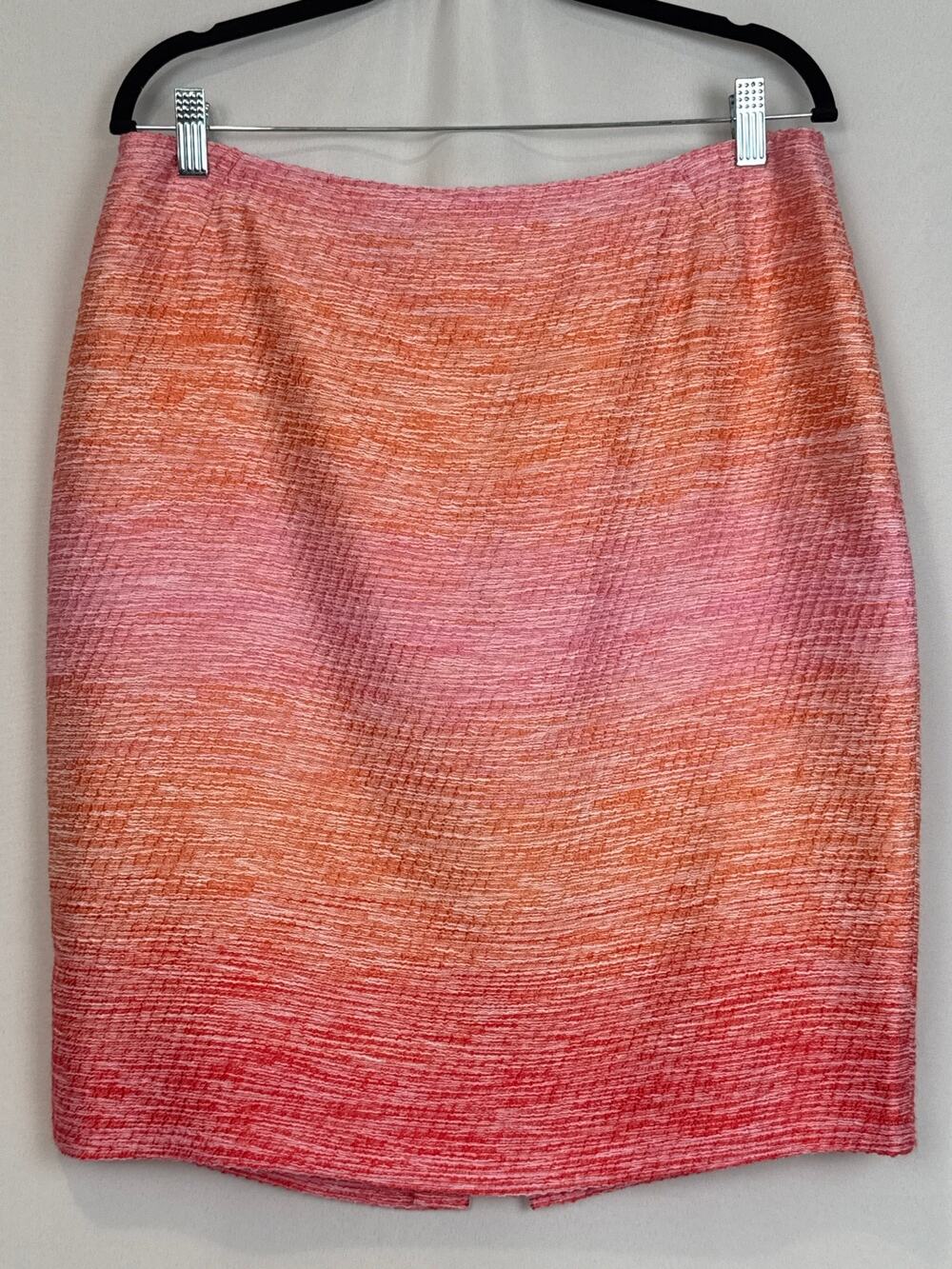 Lafayette 148 New York Womens Ombre Tweed Pencil Skirt Size 12 Coastal Resort